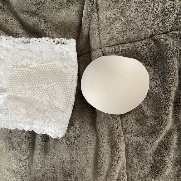 White Mesh Lacy Bandeau Bra - Picture 4 of 6